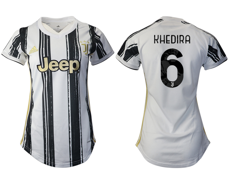 Women 2020-2021 Juventus home aaa version #6 white Soccer Jerseys